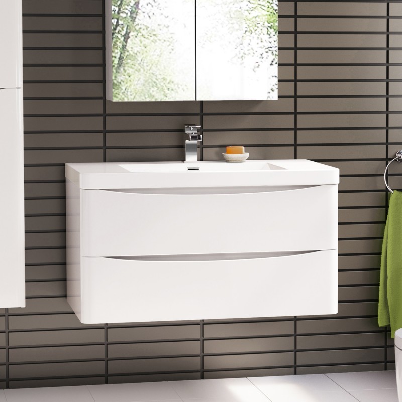 Ancona Wall Hung Bathroom Vanity 1200mm Gloss White