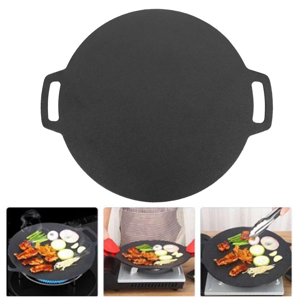 28cm Seasoned Cast Iron Induction Crepes Pan Baking Pancake Tool Pizza