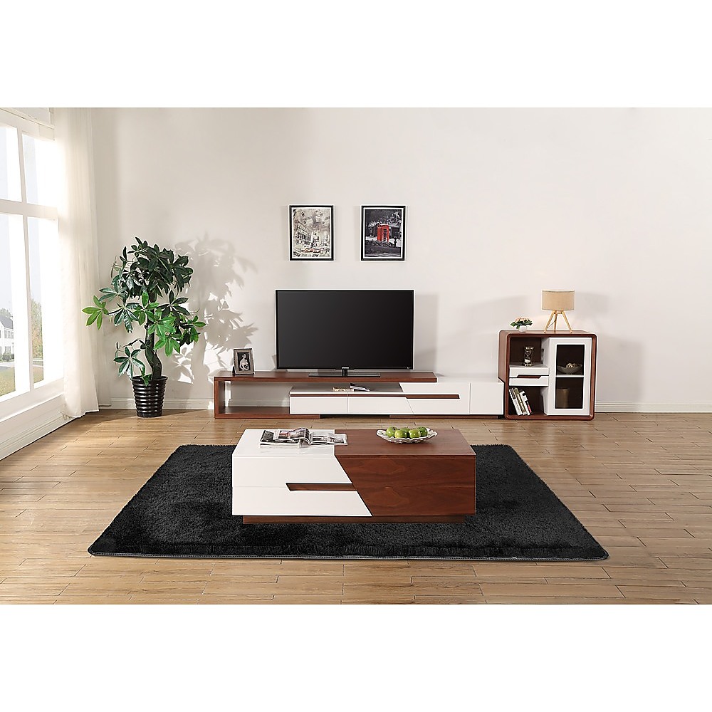 200x140cm Floor Rugs Large Shaggy Rug Area Carpet Bedroom Living Room Mat   Black